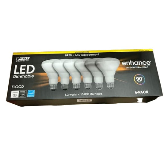 Feit Electric Dimmable Led BR 30 Flood 65W Soft White, 6 Count - ShelHealth.Com