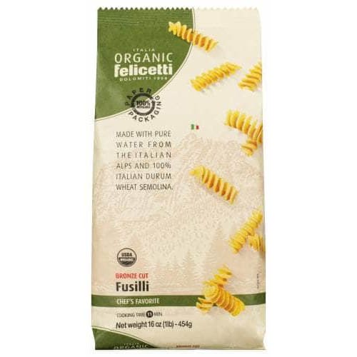 FELICETTI ORGANIC Grocery > Meal Ingredients > Noodles & Pasta FELICETTI: Organic Durum Wheat Fusilli, 16.01 oz