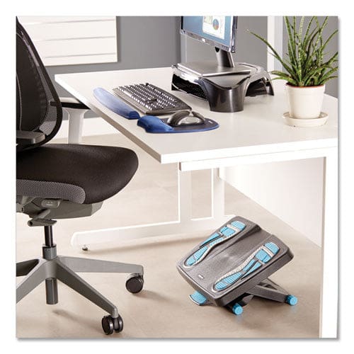 Fellowes Energizer Foot Support 17.88w X 13.25d X 4 To 6.5h Charcoal/blue/gray - Furniture - Fellowes®