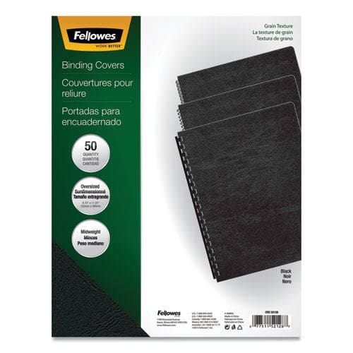Fellowes Expressions Classic Grain Texture Presentation Covers For Binding Systems Black 11.25 X 8.75 Unpunched 200/pack - Office -