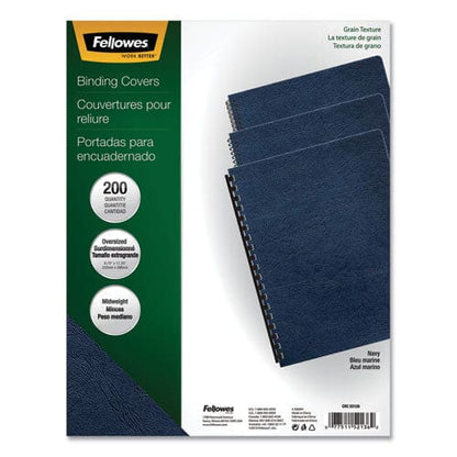 Fellowes Expressions Classic Grain Texture Presentation Covers For Binding Systems Navy 11.25 X 8.75 Unpunched 200/pack - Office - Fellowes®