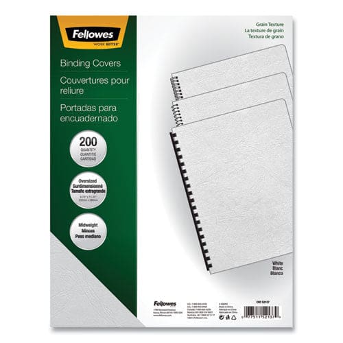 Fellowes Expressions Classic Grain Texture Presentation Covers For Binding Systems White 11.25 X 8.75 Unpunched 200/pack - Office -