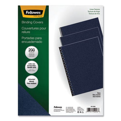 Fellowes Expressions Linen Texture Presentation Covers For Binding Systems Navy 11 X 8.5 Unpunched 200/pack - Office - Fellowes®