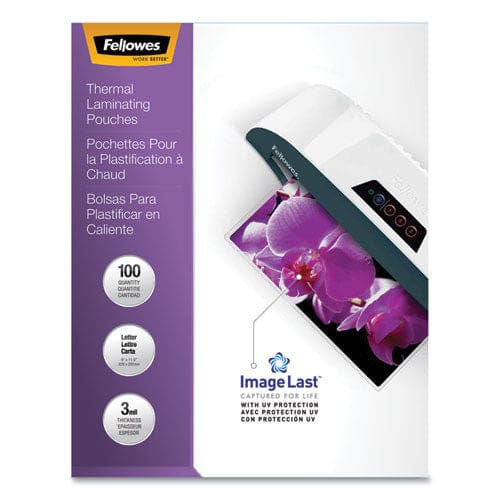 Fellowes Imagelast Laminating Pouches With Uv Protection 3 Mil 9 X 11.5 Clear 100/pack - Technology - Fellowes®