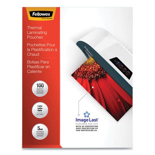 Fellowes Imagelast Laminating Pouches With Uv Protection 5 Mil 9 X 11.5 Clear 100/pack - Technology - Fellowes®