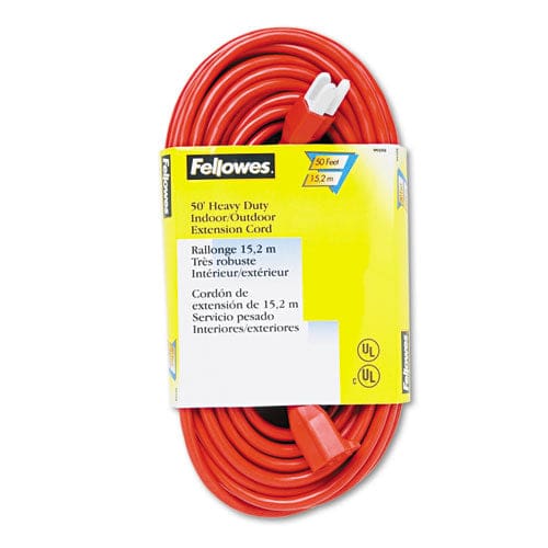 Fellowes Indoor/outdoor Heavy-duty 3-prong Plug Extension Cord 50 Ft 13 A Orange - Technology - Fellowes®