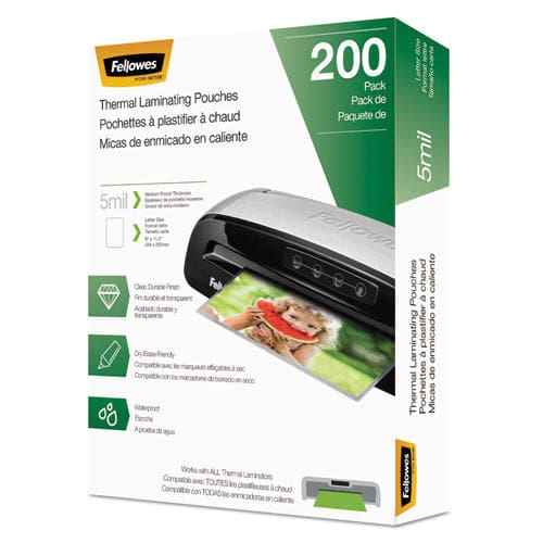 Fellowes Laminating Pouches 5 Mil 9 X 11.5 Gloss Clear 200/pack - Technology - Fellowes®