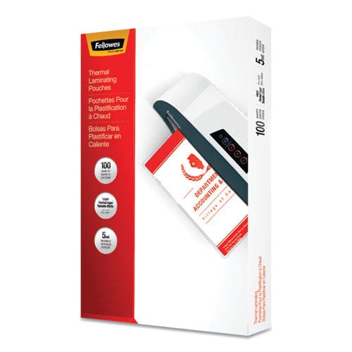 Fellowes Laminating Pouches 5 Mil 9 X 14.5 Gloss Clear 100/pack - Technology - Fellowes®