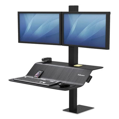 Fellowes Lotus Ve Sit-stand Workstation - Dual 29 X 28.5 X 42.5 Black - Furniture - Fellowes®