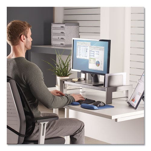 Fellowes Professional Series Flat Panel Workstation 25.88 X 11.5 X 2.5 To 4.5 Black/silver Supports 40 Lbs - School Supplies - Fellowes®