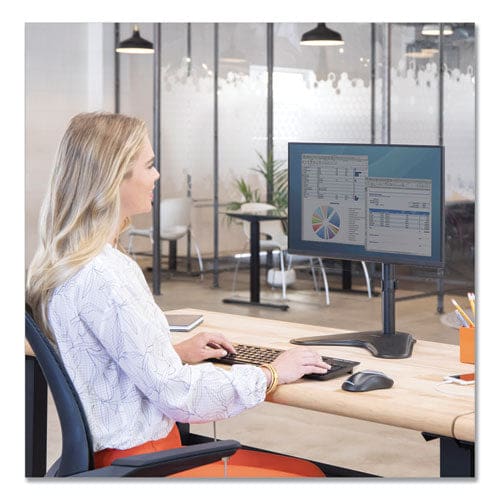 Fellowes Professional Series Single Freestanding Monitor Arm For 32 Monitors 11 X 15.4 X 18.3 Black Supports 17 Lb - School Supplies -