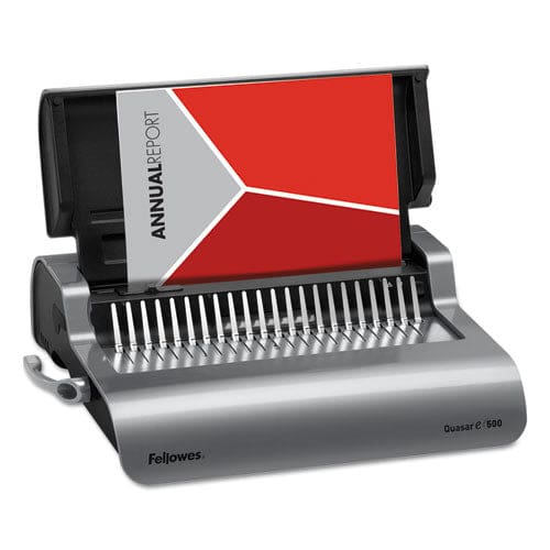 Fellowes Quasar 500 Electric Comb Binding System 500 Sheets 16.88 X 15.38 X 5.13 Metallic Gray - Office - Fellowes®