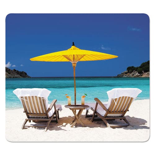 Fellowes Recycled Mouse Pad 9 X 8 Caribbean Beach Design - Technology - Fellowes®