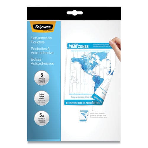 Fellowes Self-adhesive Laminating Pouches 5 Mil 9 X 11.5 Gloss Clear 5/pack - Technology - Fellowes®