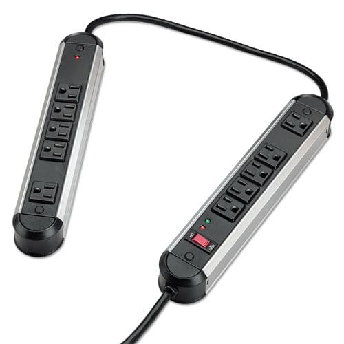 Fellowes Split Metal Surge Protector 10 Ac Outlets 6 Ft Cord 1,250 J Black/silver - Technology - Fellowes®