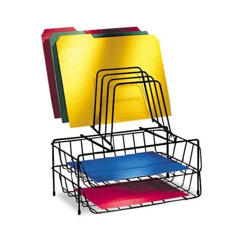 Fellowes Wire Double Tray With Step File Sorter 8 Sections Letter Size Files 13.88 X 10.13 X 14 Black - School Supplies - Fellowes®