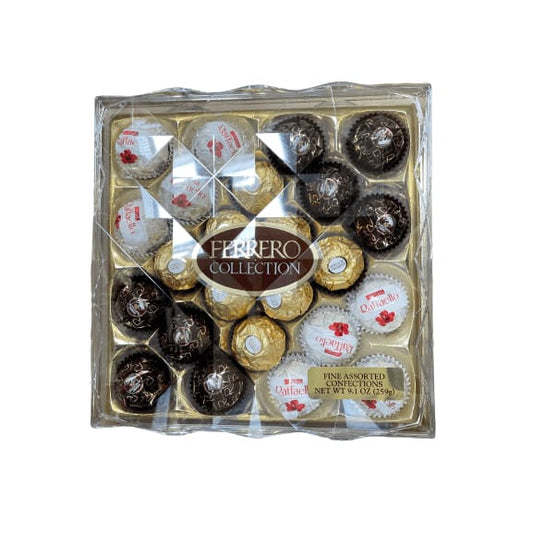 Ferrero Ferrero Rocher Collection, Fine Hazelnut Milk Chocolates, 24 Count, Gift Box, Assorted Coconut Candy and Chocolates, 9.1 oz