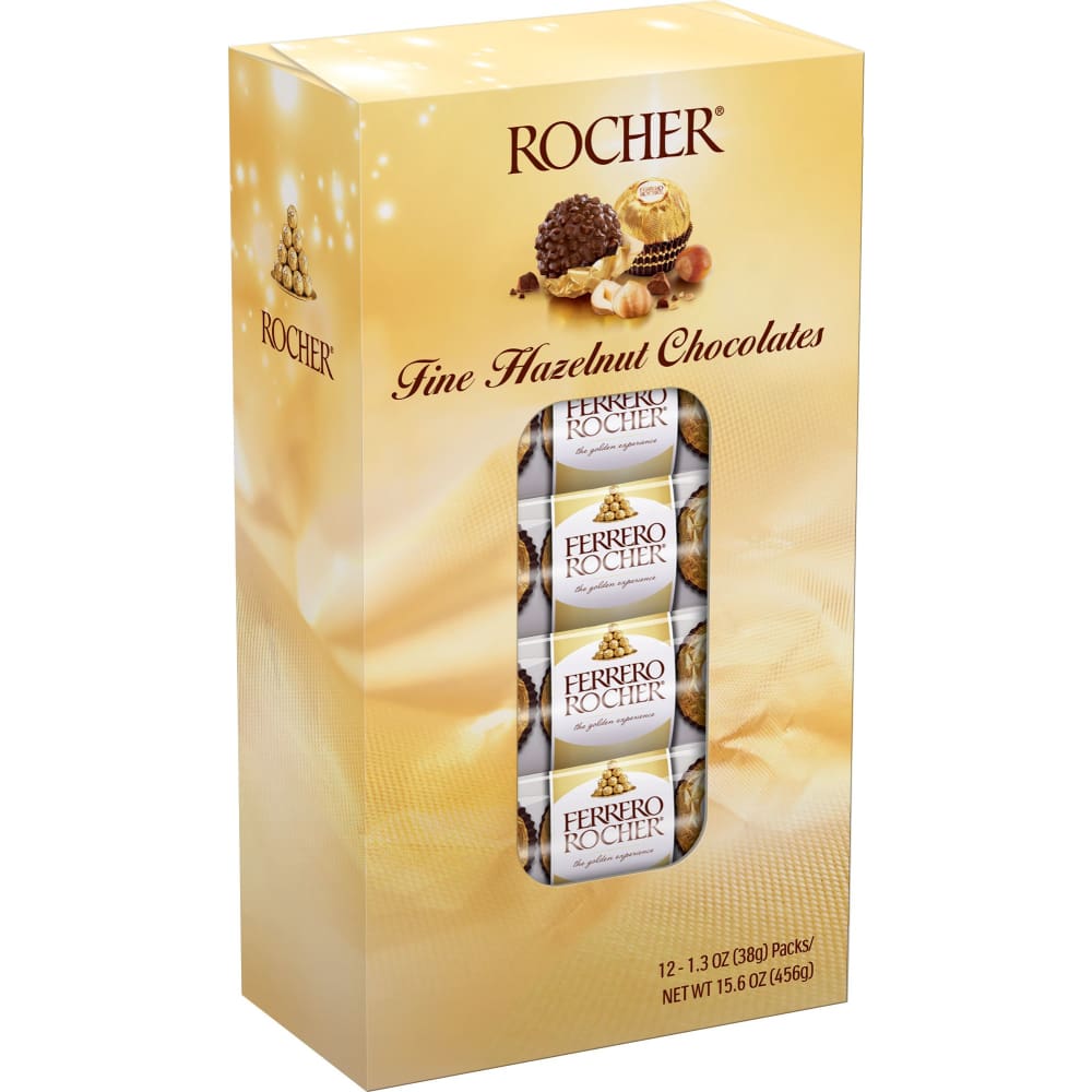 Ferrero Rocher Fine Hazelnut Chocolates 12 pk./1.3 oz. - Ferrero Rocher
