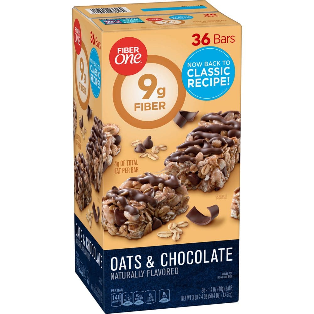 Fiber One Oats and Chocolate Chewy Bars (1.4 oz. 36 ct.) - Breakfast & Snack Bars - Fiber
