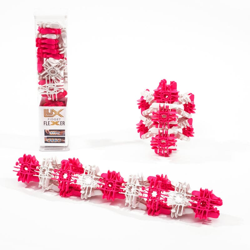Fidget Flexers Neon Pink/White (Pack of 3) - Blocks & Construction Play - Lux Blox LLC