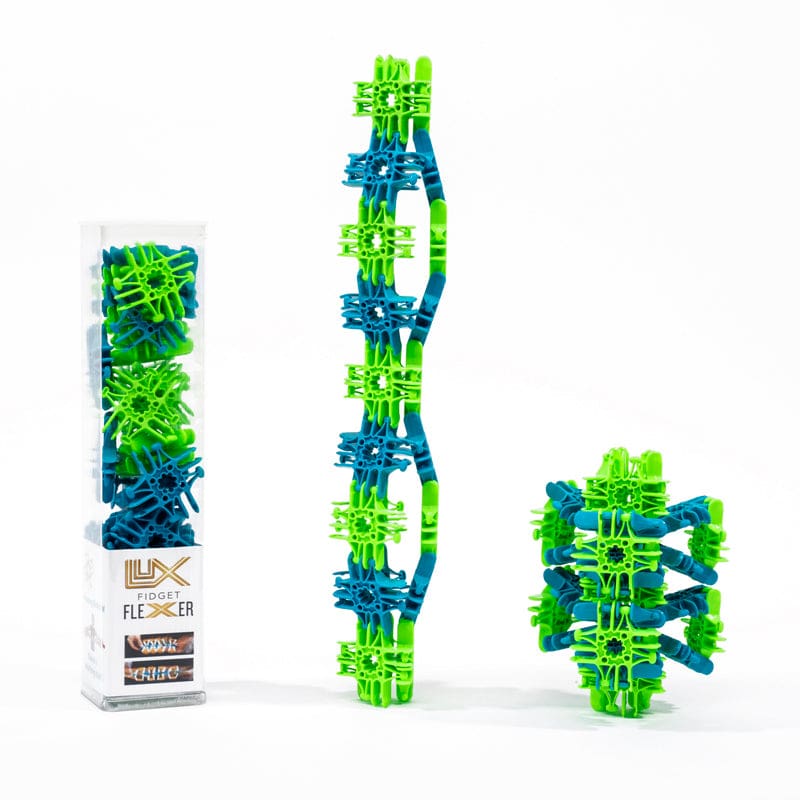 Fidget Flexers Neon Teal/Neon Green (Pack of 3) - Blocks & Construction Play - Lux Blox LLC