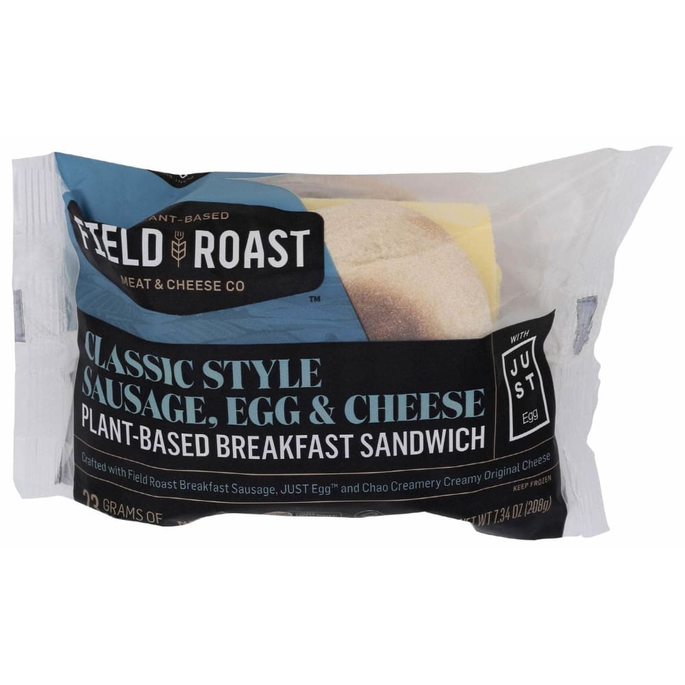 FIELD ROAST Grocery > Refrigerated FIELD ROAST Classic Style Sausage Egg and Cheese Plant Based Breakfast Sandwich, 7.34 oz