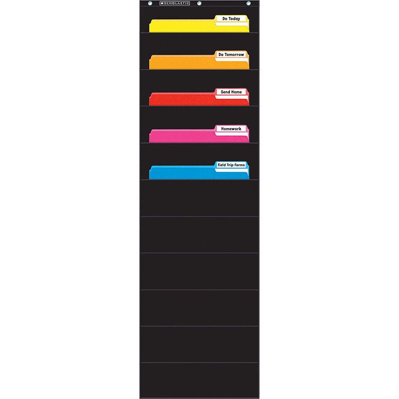 File Organizer Black Pocket Chart (Pack of 3) - Pocket Charts - Scholastic Teaching Resources
