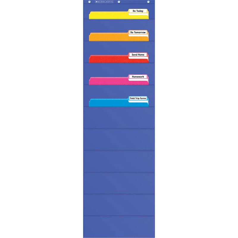 File Organizer Pocket Chart Gr K-5 Blue (Pack of 3) - Pocket Charts - Scholastic Teaching Resources