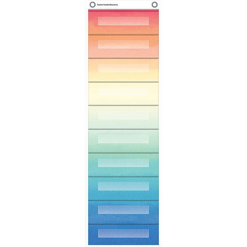 File Storage Pcket Chart Watercolor (Pack of 2) - Pocket Charts - Teacher Created Resources