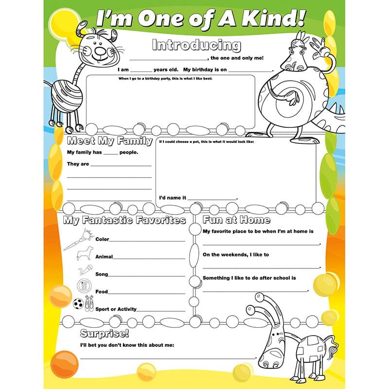 Fill Me In Posters Im One Of A Kind (Pack of 3) - Motivational - North Star Teacher Resource