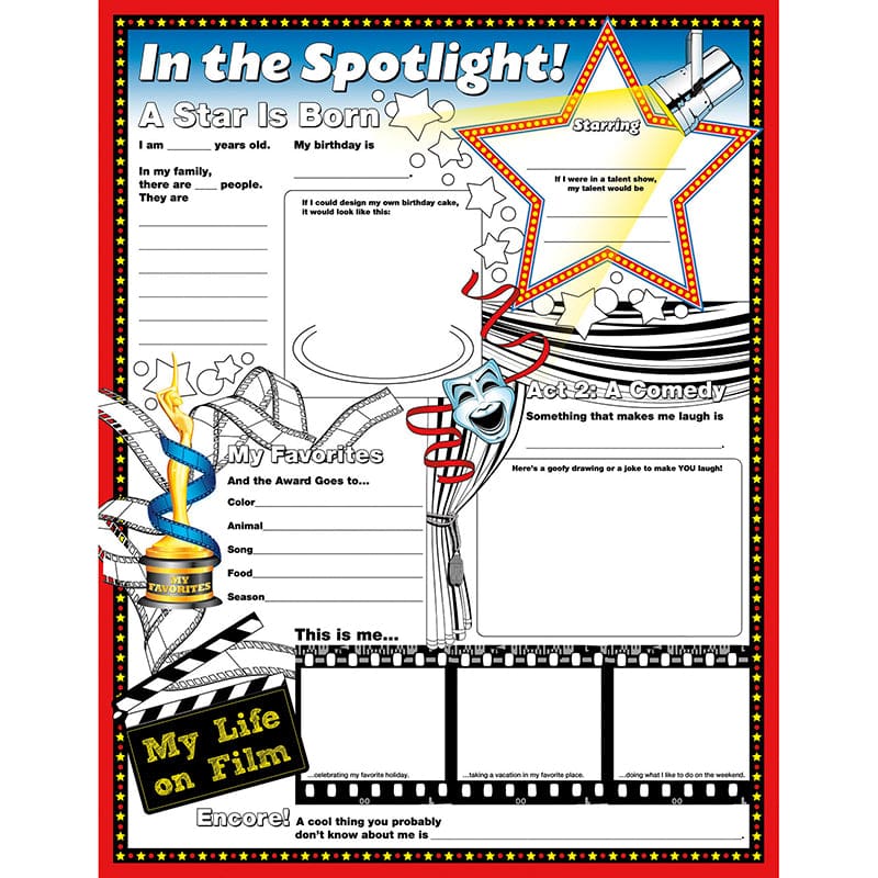Fill Me In Posters In The Spotlight (Pack of 3) - Motivational - North Star Teacher Resource