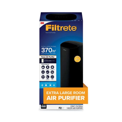 Filtrete Tower Room Air Purifier For Extra Large Room 370 Sq Ft Room Capacity Black - Janitorial & Sanitation - Filtrete™