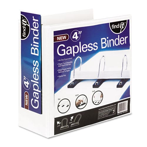 find It Gapless Loop Ring View Binder 3 Rings 4 Capacity 11 X 8.5 White - School Supplies - find It™