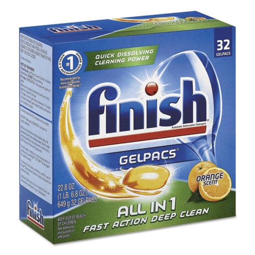 FINISH Dish Detergent Gelpacs Orange Scent 54/box - Janitorial & Sanitation - FINISH®