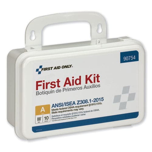 First Aid Only Ansi Class A 10 Person First Aid Kit 71 Pieces Plastic Case - Janitorial & Sanitation - First Aid Only™