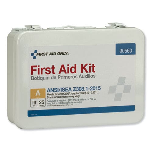 First Aid Only Ansi Class A 25 Person Bulk First Aid Kit For 25 People 89 Pieces Metal Case - Janitorial & Sanitation - First Aid Only™