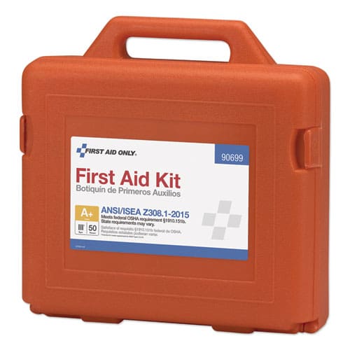 First Aid Only Ansi Class A+ First Aid Kit For 50 People Weatherproof 215 Pieces Plastic Case - Janitorial & Sanitation - First Aid Only™