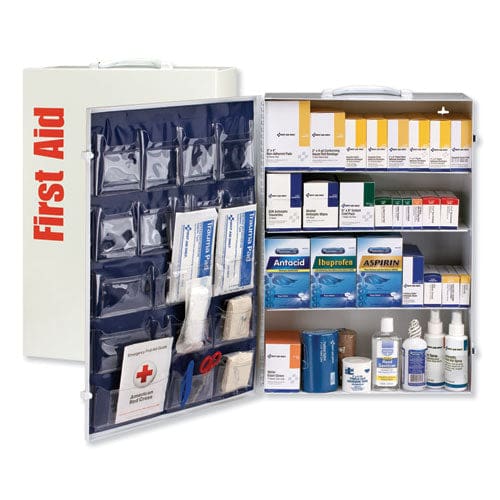 First Aid Only Ansi Class B+ 4 Shelf First Aid Station With Medications 1,461 Pieces Metal Case - Janitorial & Sanitation - First Aid Only™