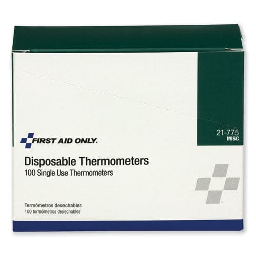 First Aid Only Disposable Forehead Thermometer Dot-matrix Phase Change,100/box - Janitorial & Sanitation - First Aid Only™