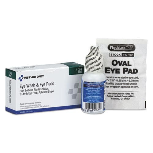 First Aid Only Eyewash Set W/eyepads And Adhesive Strips 4 Pieces - Janitorial & Sanitation - First Aid Only™