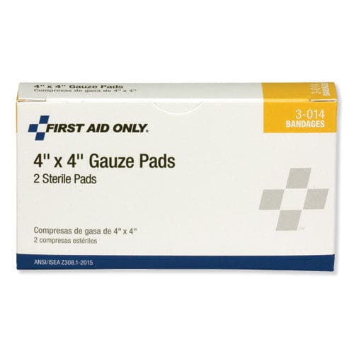 First Aid Only Gauze Pads Sterile 4 X 4 2/box - Janitorial & Sanitation - First Aid Only™