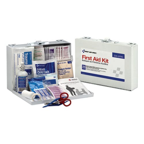 First Aid Only First Aid Kit For 25 People 104 Pieces Osha Compliant Metal Case - Janitorial & Sanitation - First Aid Only™