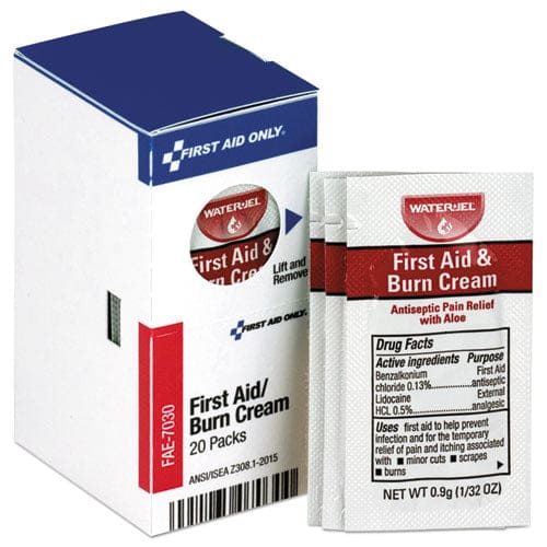 First Aid Only Refill For Smartcompliance General Business Cabinet Burn Cream 0.9g Packets 20/box - Janitorial & Sanitation - First Aid