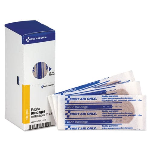 First Aid Only Refill For Smartcompliance General Business Cabinet Fabric Bandages 1 X 3 40/box - Janitorial & Sanitation - First Aid Only™