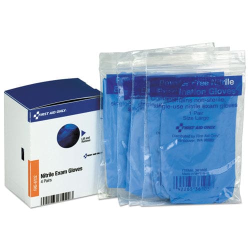 First Aid Only Refill For Smartcompliance General Business Cabinet Nitrile Exam Gloves 4 Pair/box - Janitorial & Sanitation - First Aid