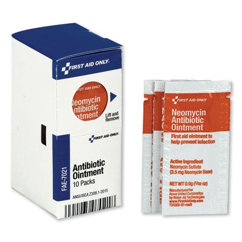First Aid Only Smartcompliance Antibiotic Ointment 0.9 G Packet 10/box - Janitorial & Sanitation - First Aid Only™