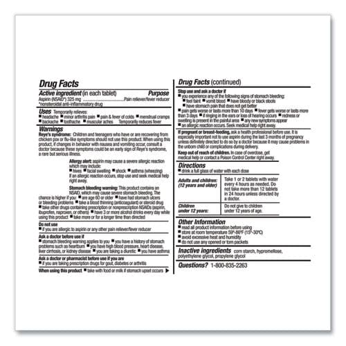 First Aid Only Smartcompliance Aspirin Refill 2/packet 10 Packets/box - Janitorial & Sanitation - First Aid Only™