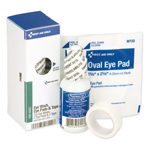 First Aid Only Smartcompliance Eyewash Set With Eyepads And Adhesive Tape 4 Pieces - Janitorial & Sanitation - First Aid Only™