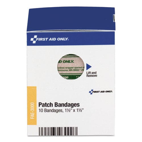 First Aid Only Smartcompliance Patch Bandages 1.5 X 1.5 10/box - Janitorial & Sanitation - First Aid Only™