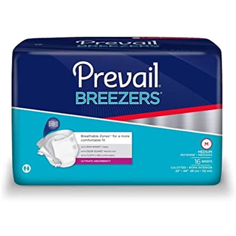 First Quality Brief Breathable Medium Prevail Breezer Case of 96 - Incontinence >> Briefs and Diapers - First Quality